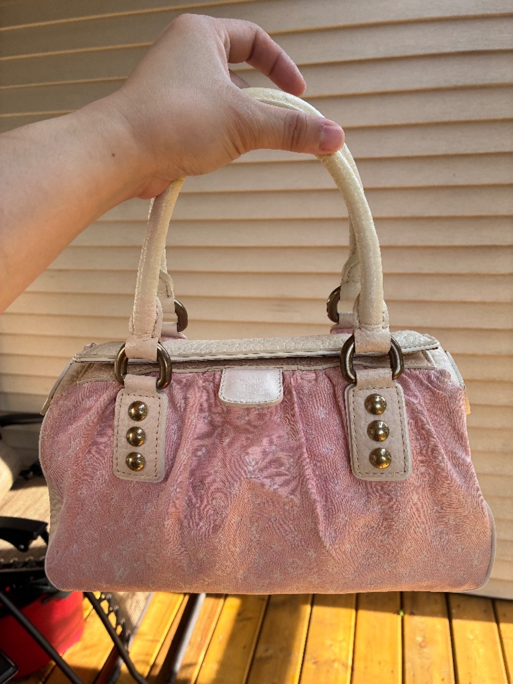 LV mini lin handbag in baby pink